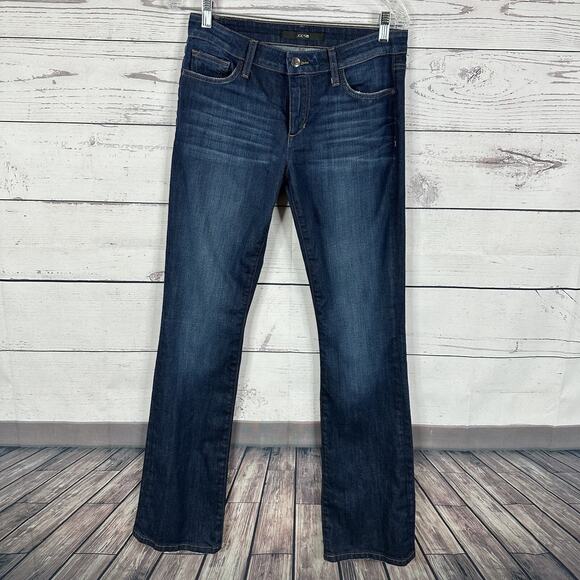Joes Jeans Women 28 Blue Dark Wash Bootcut Basic Minimalist Vika Long Midrise - Picture 1 of 16